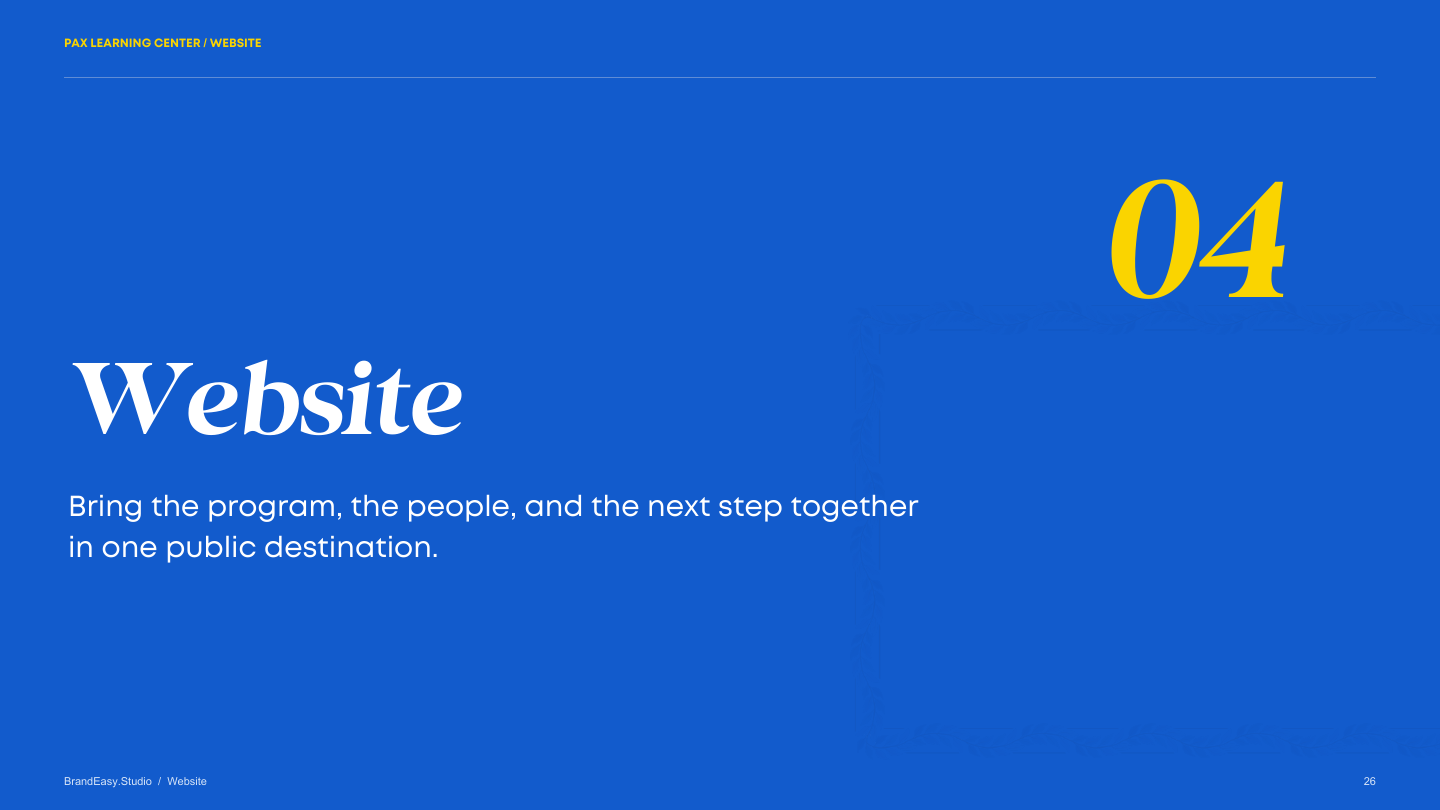 PAX website section